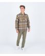 Hombre con Camisa de franela Hurley Santa Cruz Shorline Verde a cuadros ajuste