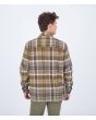 Hombre con Camisa de franela Hurley Santa Cruz Shorline Verde a cuadros posterior