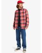 Hombre con Camisa de franela Quiksilver Motherfly Plaid Roja a cuadros corte normal