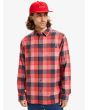 Hombre con Camisa de franela Quiksilver Motherfly Plaid Roja a cuadros