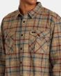 Hombre con Camisa de franela RVCA Hughes Flannel Marrón etiqueta