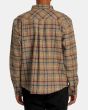 Hombre con Camisa de franela RVCA Hughes Flannel Marrón posterior