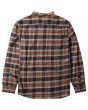 Camisa de franela Vissla Central Coast LS a cuadros marrón para hombre posterior