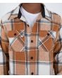 Hombre con camisa de franela Hurley Ranger marrón a cuadros bolsillos