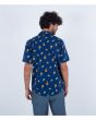 Hombre con camisa hawaiana de manga corta Hurley One and Only Lido Stretch Azul Marino espalda