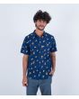 Hombre con camisa hawaiana de manga corta Hurley One and Only Lido Stretch Azul Marino
