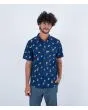 Hombre con camisa hawaiana de manga corta Hurley One and Only Lido Stretch Azul Marino