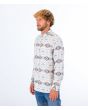 Hombre con Camisa de franela Hurley Portland Organic Flannel blanca lateral