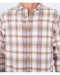 Hombre con camisa de franela Hurley Portland Organic Beige a cuadros bolsillo
