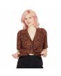 Mujer con camisa larga de manga corta Volcom Dino Tea Tunic Dark Clay frontal 