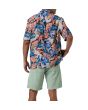 Hombre con Camisa surfera de manga corta Lightning Bolt Betta Fish Floral posterior
