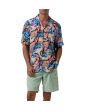 Hombre con Camisa surfera de manga corta Lightning Bolt Betta Fish Floral 