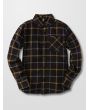 Camisa de manga larga para niño Volcom Caden Plaid negra 
