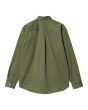 Camisa de manga larga Carhartt WIP Madison LS Verde Dundee con logo blanco para hombre posterior