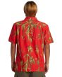 Hombre con Camisa de manga corta Quiksilver Bamboo DNA Island Roja espalda