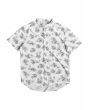 Camisa surfera de manga corta Quiksilver Fluid Geometric Blanca floral para hombre