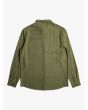 Camisa de franela Quiksilver Solid Motherfly Verde para hombre posterior