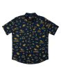 Camisa de manga corta Salty Crew Lay Day Woven azul marino y dorado para hombre