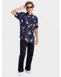 Hombre con camisa de manga corta Volcom Cosmic Vaca azul lateral