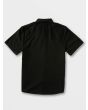 Camisa de manga corta Volcom Everett Oxford negra para hombre posterior