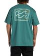 Hombre con camiseta Premium de manga corta Billabong Crayon Wave Turquesa espalda
