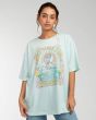 Mujer con camiseta holgada de manga corta Billabong Daydream Away azul turquesa