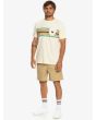 Hombre con Camiseta de manga corta con bolsillo Quiksilver Surfadelica Stripe blanca frontal 