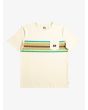 Camiseta de manga corta con bolsillo Quiksilver Surfadelica Stripe blanca 