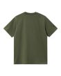 Camiseta orgánica de manga corta Carhartt WIP American Script Tarragon para hombre posterior