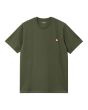 Camiseta orgánica de manga corta Carhartt WIP American Script Tarragon para hombre