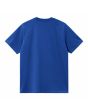 Camiseta holgada de manga corta Carhartt WIP Chase Azul Acapulco con logo dorado para hombre posterior