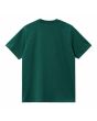Camiseta holgada de manga corta Carhartt WIP Chase verde con logo dorado para hombre posterior