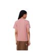Mujer con Camiseta orgánica de manga corta Carhartt WIP Script Embroidery Dusty Pink Moonbeam posterior