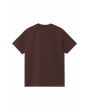 Camiseta Carhartt WIP Chase color Palisander con logotipo dorado bordado para hombre vista trasera