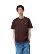 Hombre con Camiseta de manga corta Carhartt WIP Chase Marrón Palisandro-Dorado