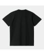 Camiseta holgada de manga corta Carhartt WIP Chase Negra con logo dorado para hombre posterior