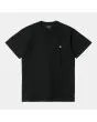 Camiseta holgada de manga corta Carhartt WIP Chase Negra con logo dorado para hombre