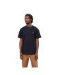 Hombre con camiseta de manga corta Carhartt WIP Chase Azul Marino con logo dorado
