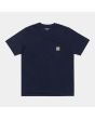 Camiseta de manga corta con bolsillo Carhartt WIP Pocket azul marino oscuro para hombre