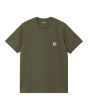 Camiseta de manga corta con bolsillo Carhartt WIP Pocket Verde Dólar para hombre