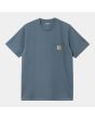Camiseta de manga corta con bolsillo Carhartt WIP Pocket Storm Blue azul para hombre