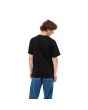 Hombre con camiseta holgada de manga corta Carhartt WIP Script Embroidery Negra con logo blanco posterior