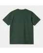 Camiseta de manga corta Carhartt WIP Script verde y blanca para hombre posterior