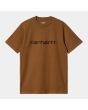 Camiseta de manga corta Carhartt WIP Script Deep H Brown Black para hombre