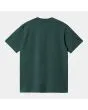 Camiseta de manga corta Carhartt WIP University T-Shirt verde con logo blanco para hombre posterior