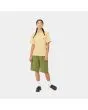 Mujer con Camiseta de manga corta con bolsillo Carhartt WIP W' Pocket T-Shirt Citron amarilla frontal 