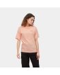 Mujer con camiseta de manga corta Carhartt WIP Script Embroidery rosa 