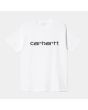 Camiseta de manga corta Carhartt WIP Script blanca para mujer 