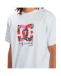Hombre con camiseta de manga corta DC Shoes Andy Warhol Flower HSS blanca estampado