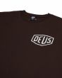 Camiseta orgánica de manga corta Deus Ex Machina Biarritz Address Marrón Chocolate para hombre logo